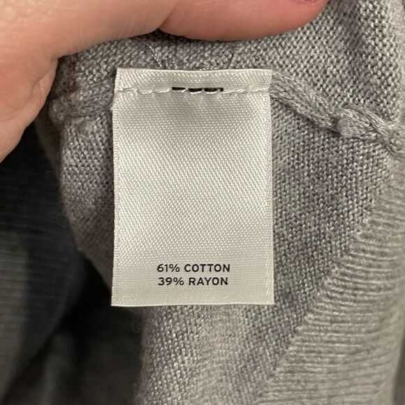 Halogen Womens Grey Silver Beaded Cotton Button up Cardigan Large - Picture 11 of 13